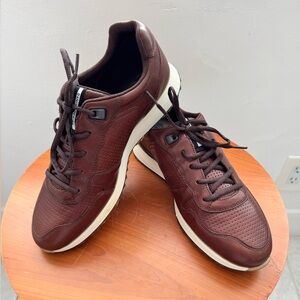 Ecco Sneak Men's Dark Brown Whisky Leather Sneakers 430554, Size 8-8.5
